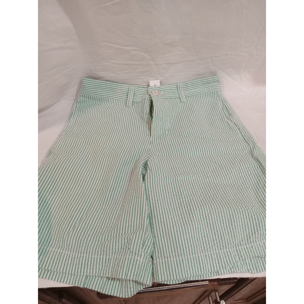 Vineyard Vines  Green White Seersucker Striped Shorts Size 10 Preppy Coastal